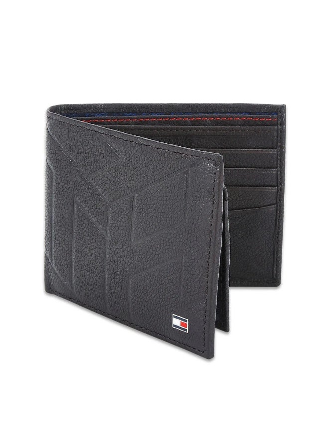 Hilfiger Denim محفظة تومي هيلفيغر رجالية من الجلد الطبيعي بشعار TH - أسود - بنقوش - Image 3